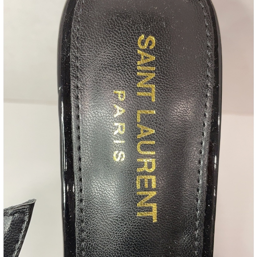 Saint Laurent Lee Black Patent Leather Stiletto Heels - Picture 6 of 9